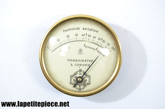 Hygromètre à cheveu Naudet, vintage. Cadran 85mm