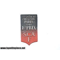 Plaque 1er Prix concours aviculture PARIS 1980
