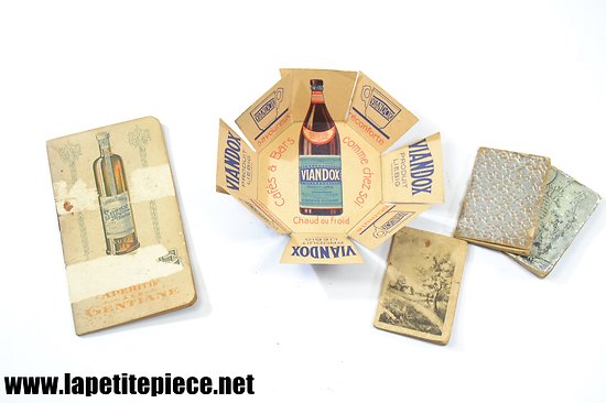 Agendas publicitaires miniatures Gentiane Suze, jeu publicitaire Viandox ... Années 1930 - 1940