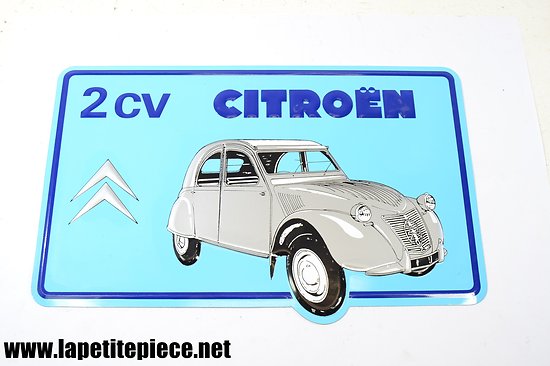 Plaque en tôle lithographiée Citroën 2CV