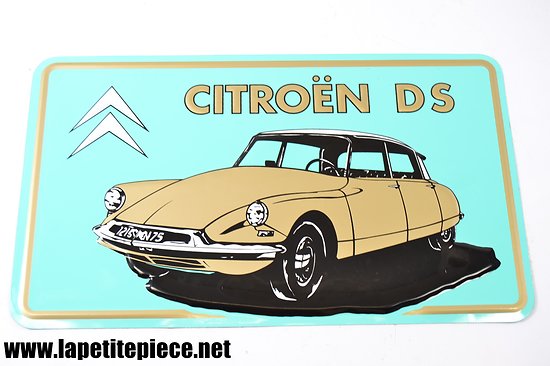 Plaque en tôle lithographiée Citroën DS