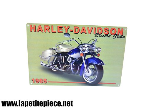 Plaque en tôle lithographiée de 1965 - HARLEY DAVIDSON - Electra Glide
