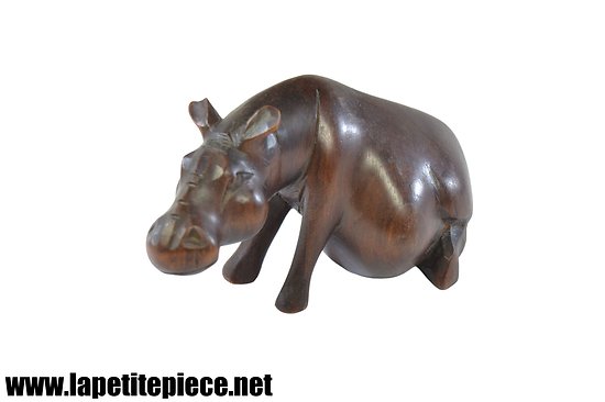 Sculpture hippopotame en bois, art africain