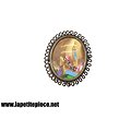 Broche forme ovale "Souvenir de Lourdes" - Bernadette Soubirous