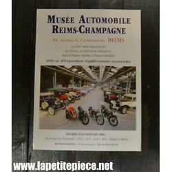 Affiche 2001 Musée automobile Reims Champagne 84 avenue Clemenceau. (Marne)
