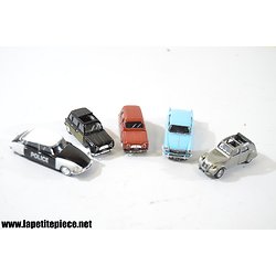Lot miniatures Universal Hobbies 1:87 Renault 4 parisienne, R4 rouge, DS19 police, Peugeot 404, 2cv. HO