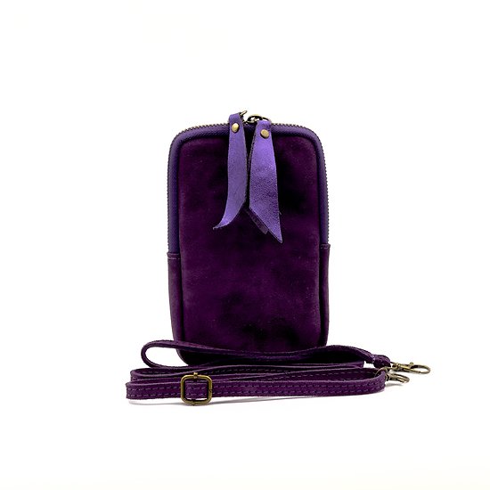 Pochette Portable violet daim