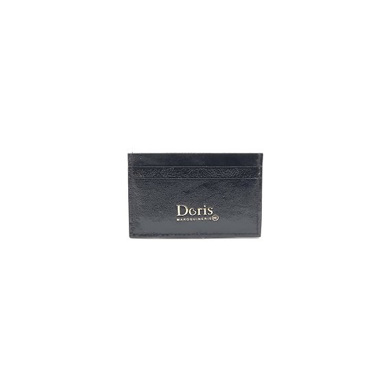 Porte carte Doris cuir irisé noir