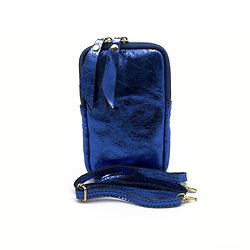 Pochette Portable bleu Electrique Irisé