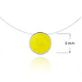 Collier invisible Solitaire Opale Jaune