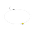 Collier invisible Solitaire Opale Jaune