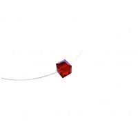 Collier Cube Rouge - Invisible, ras de cou
