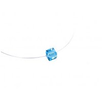 Collier Cube Bleu Aquamarine - Invisible, ras de cou