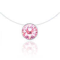 Collier invisible Solitaire Rose Clair