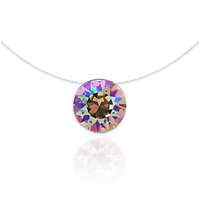 Collier invisible Solitaire Violet Vitrail