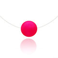 Collier invisible - Perle Rose Fluo