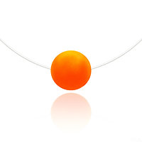 Collier invisible - Perle Orange Fluo