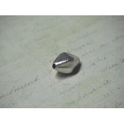 Grosse perle toupie allongée en argent 925/1000 brossé 10x17mm