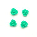 4 petites fleurs en résine vertes pour bijoux ou scrapbooking 7mm