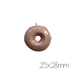 Grande breloque appétissant donut au chocolat 25x28mm