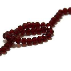 20 perles en cristal rouge à facettes 6mm