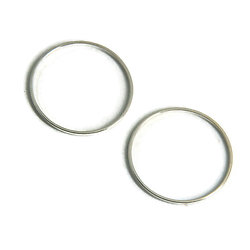 2 anneaux ronds fermés en métal argenté 25mm