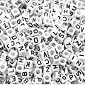 Perles alphabet cube 6mm - Set de 2 / 3 / 4 ou 5 alphabets complets (52/78/104/130 perles)