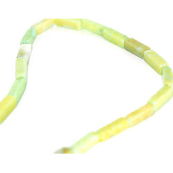 4 perles prismes en jaspe jaune/vert 13x4x4mm