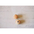 3 perles rondes en acrylique beige à l'effigie de Bouddha 11mm