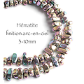 10 perles poly formes en hématite 3-10mm