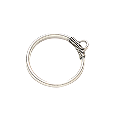 Grande breloque anneau simple en métal argenté 45x39mm