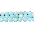 5 perles taillées en calcédoine bleu très clair 8mm