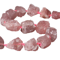 Grosse perle brute en quartz rose fraise 2/3cm