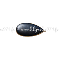 Grand pendentif goutte en pierre d'agate noire et serti doré 57x29mm