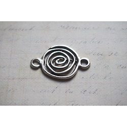 Connecteur spirale en métal argenté mat 37x24mm