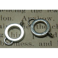 2 connecteurs anneau double en métal argenté 15x22,5mm