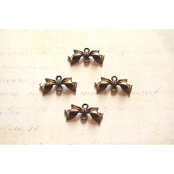 4 connecteurs nœud papillon en métal couleur bronze 19x9mm