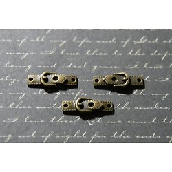 3 connecteurs boucle de ceinture en métal couleur bronze 9x24mm 