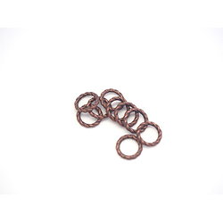 10 anneaux connecteurs en métal couleur cuivre torsadé 6mm