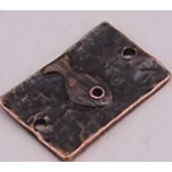 2 connecteurs rectangulaires au poisson en métal couleur cuivre 18x12mm