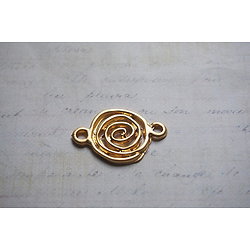 Connecteur spirale en métal doré mat 37x24mm