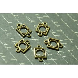 5 mini connecteurs carrés en métal doré 9x19mm