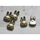 5 mini appliques tête de lapin en métal couleur bronze 7x10mm
