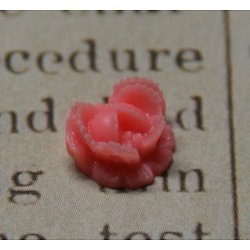 Applique fleur rose dentelée en résine 10x10mm