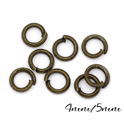 50 anneaux ouverts en métal couleur bronze 4mm