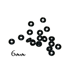 20 anneaux en caoutchouc noir 6mm pour perles pandora