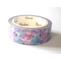 Masking tape fleurs bleu/rose 1,5cm - 7m
