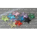 10 breloques étoiles multicolores et transparentes en acrylique 18x18mm