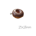 Grande breloque appétissant donut au chocolat 25x28mm