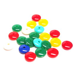 20 perles rondelles multicolores en acrylique 10x4mm